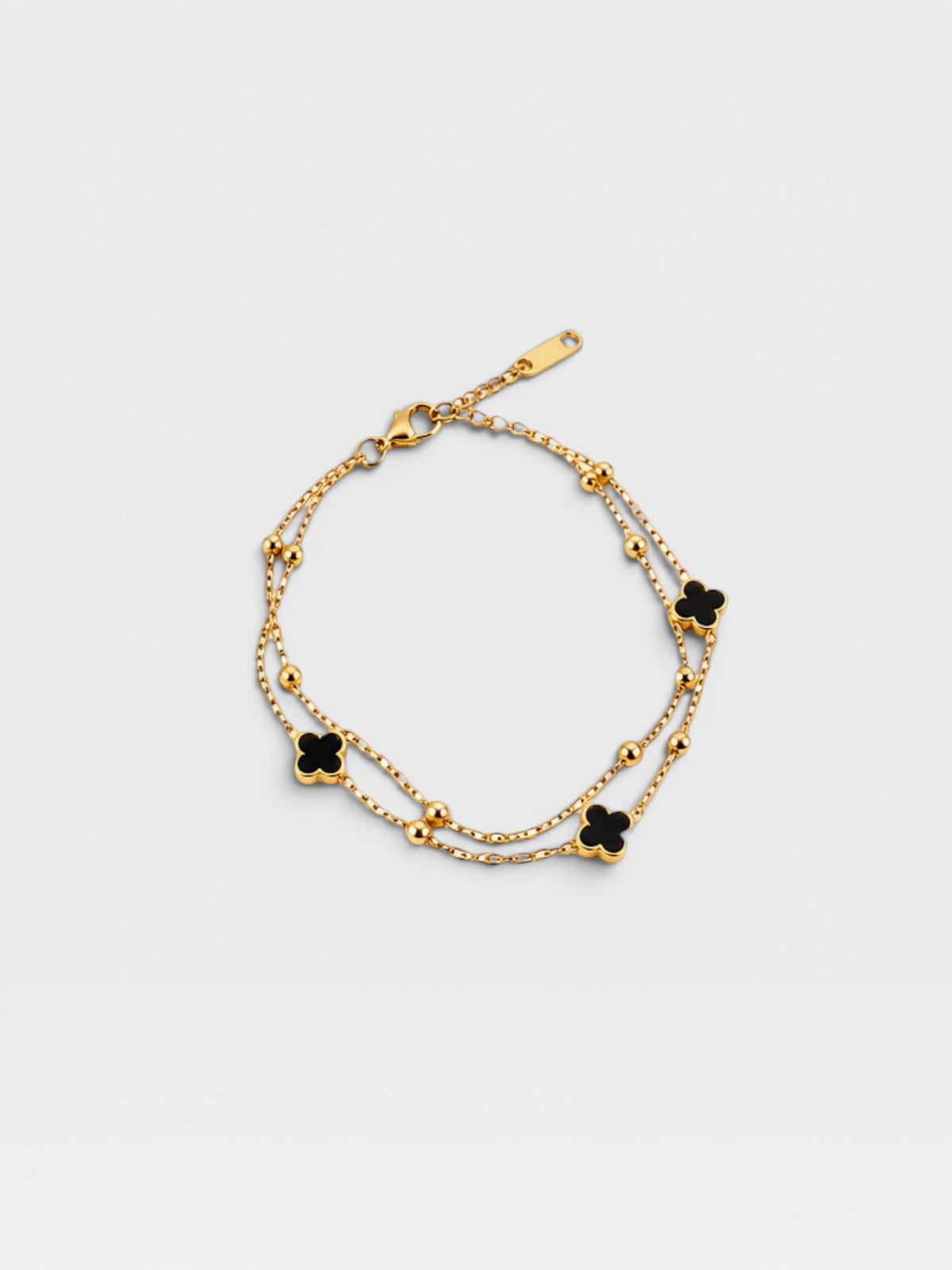 18K GOLD NON-TARNISH CHAIN BLACK BRACELET