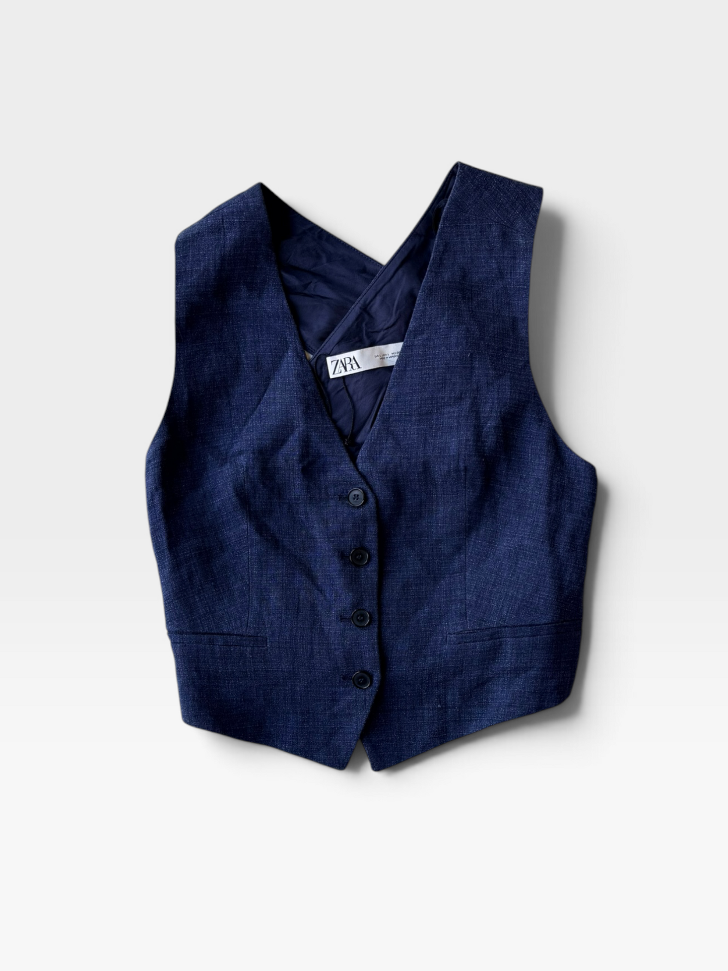 DARK BLUE ZARA TOP L