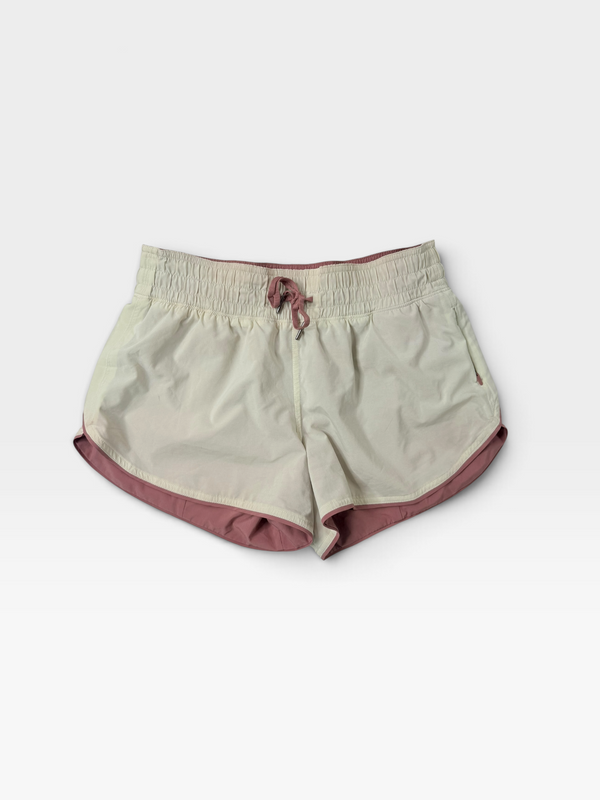 CREAM/PLUM LULULEMON SHORTS (REVERSIBLE) 6
