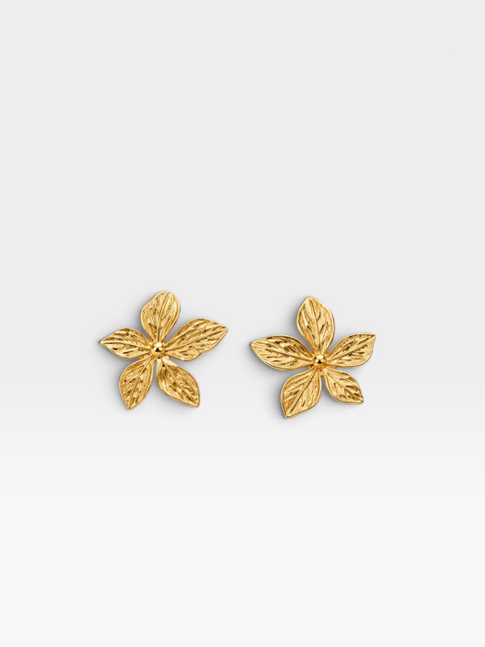 18K GOLD NON-TARNISH FLOWER EARRINGS