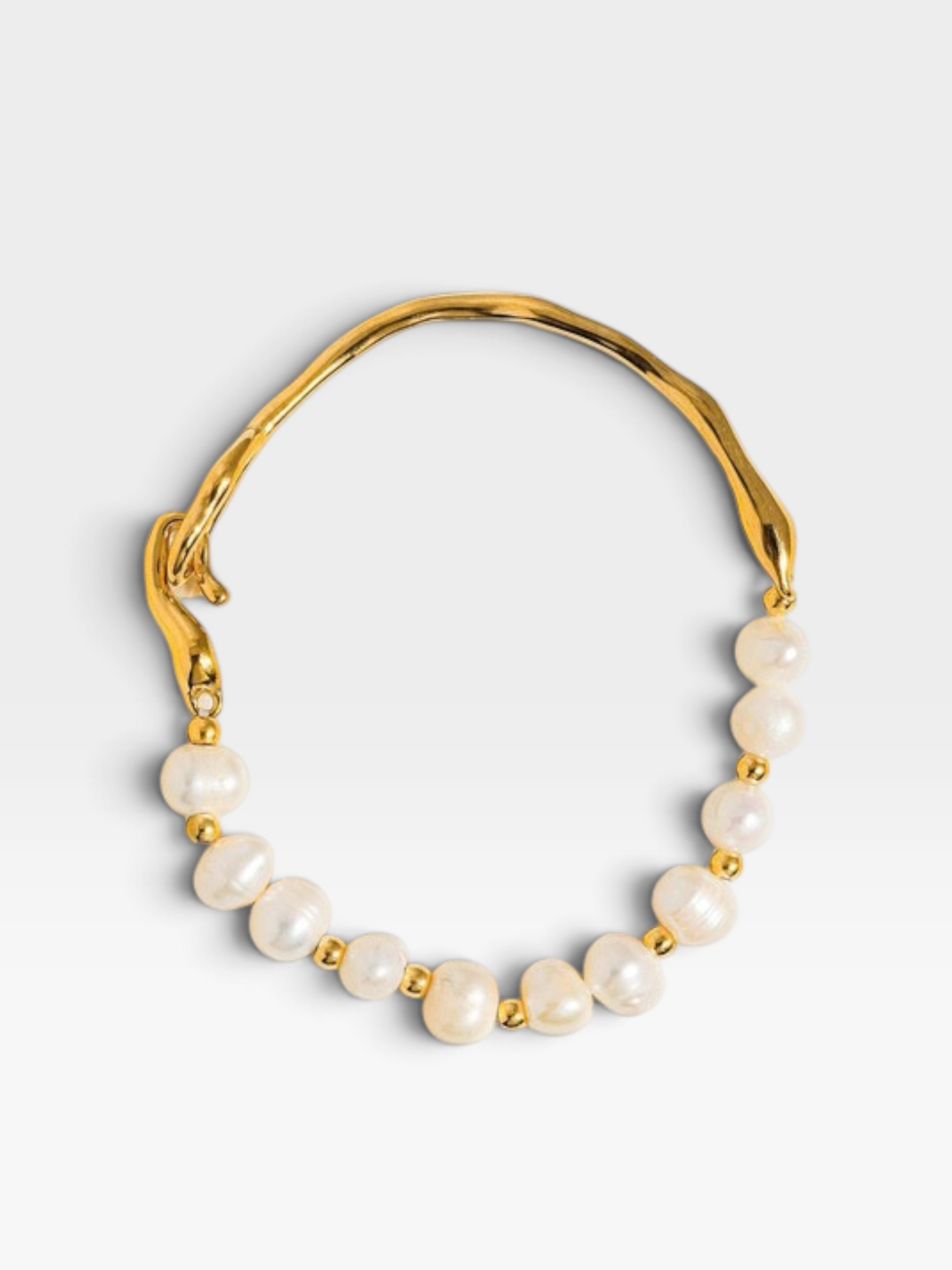 NON TARNISH NATURAL PEARL GOLD BRACELET