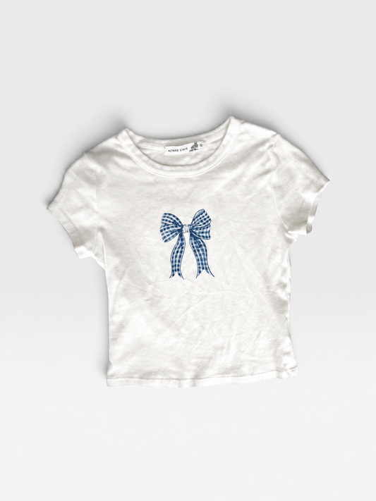 WHITE ALTARD STATE "BLUE BOW" TEE XS