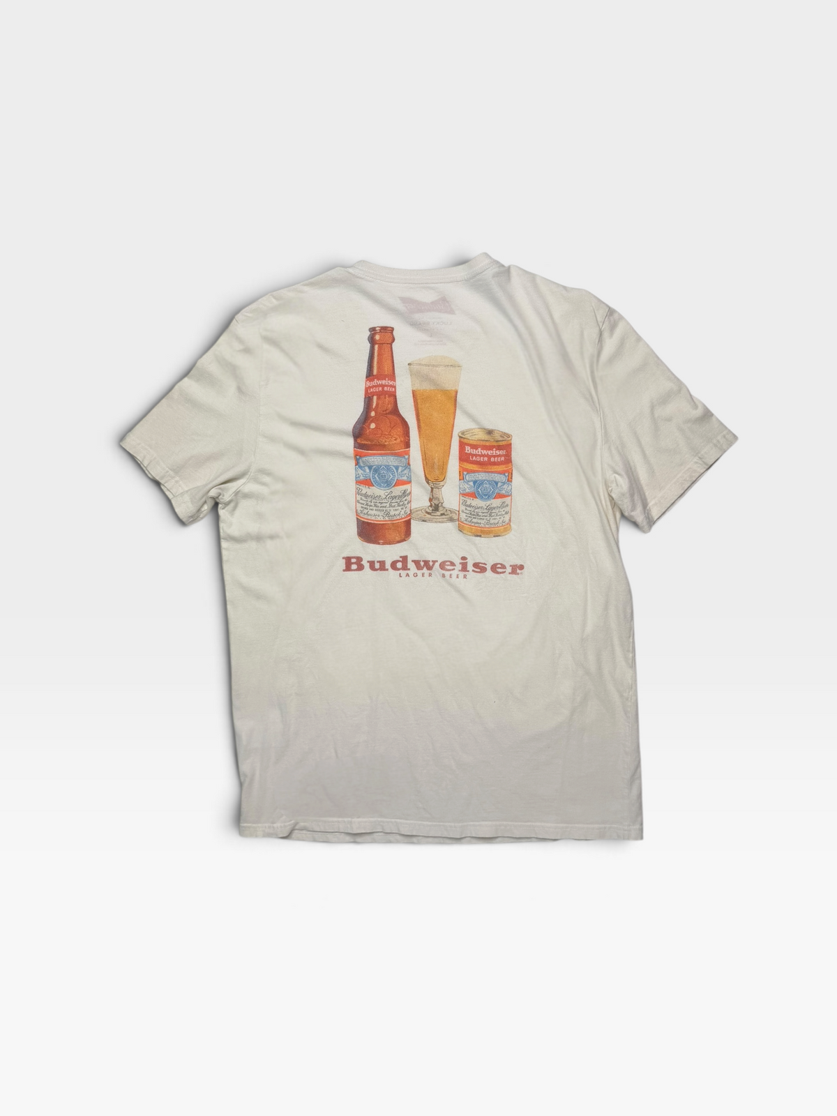 CREAM LUCKY BRAND BUDWEISER TSHIRT L