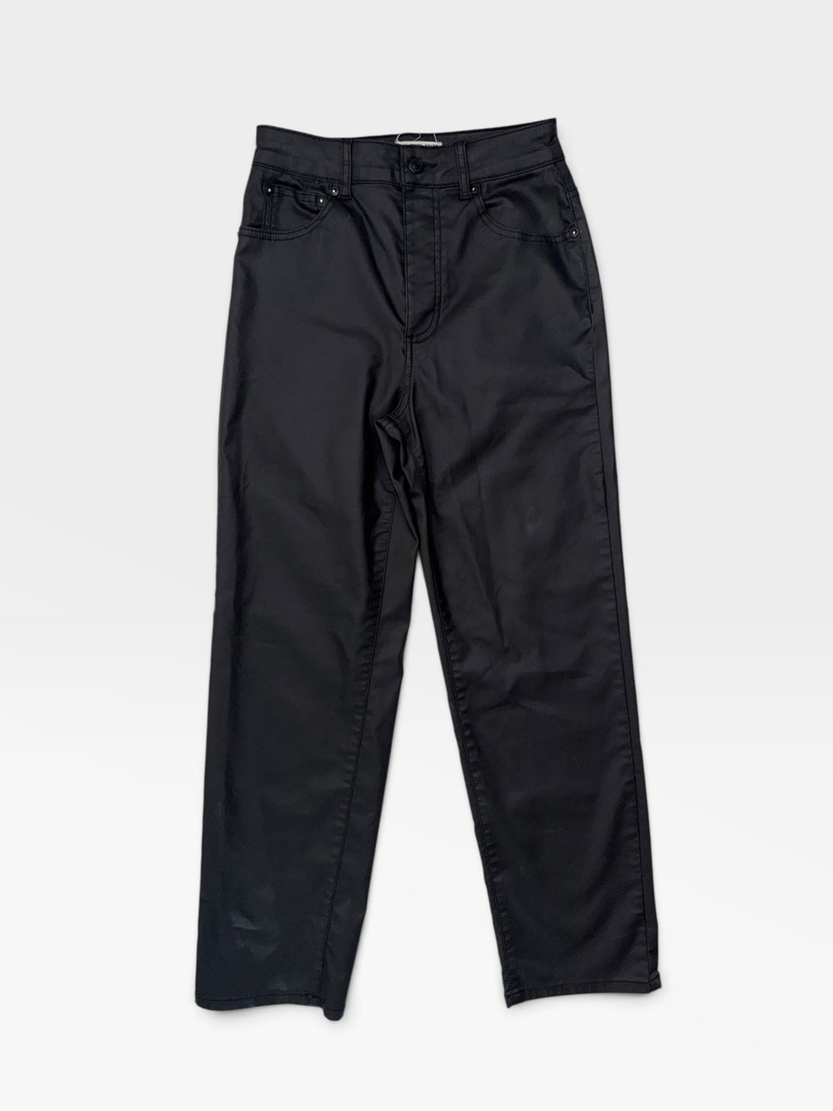 BLACK PLEATHER FREE PEOPLE PANTS 27