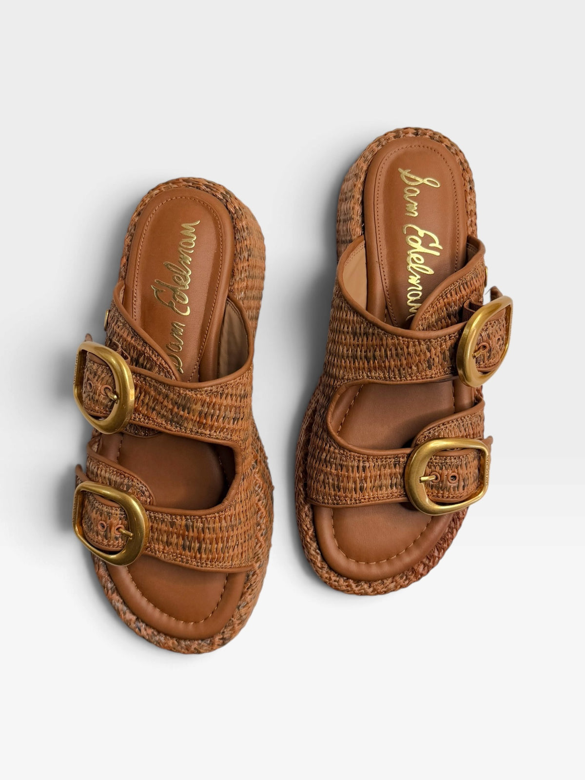 BROWN/GOLD SAM EDELMAN SANDALS (ORG $120) 9
