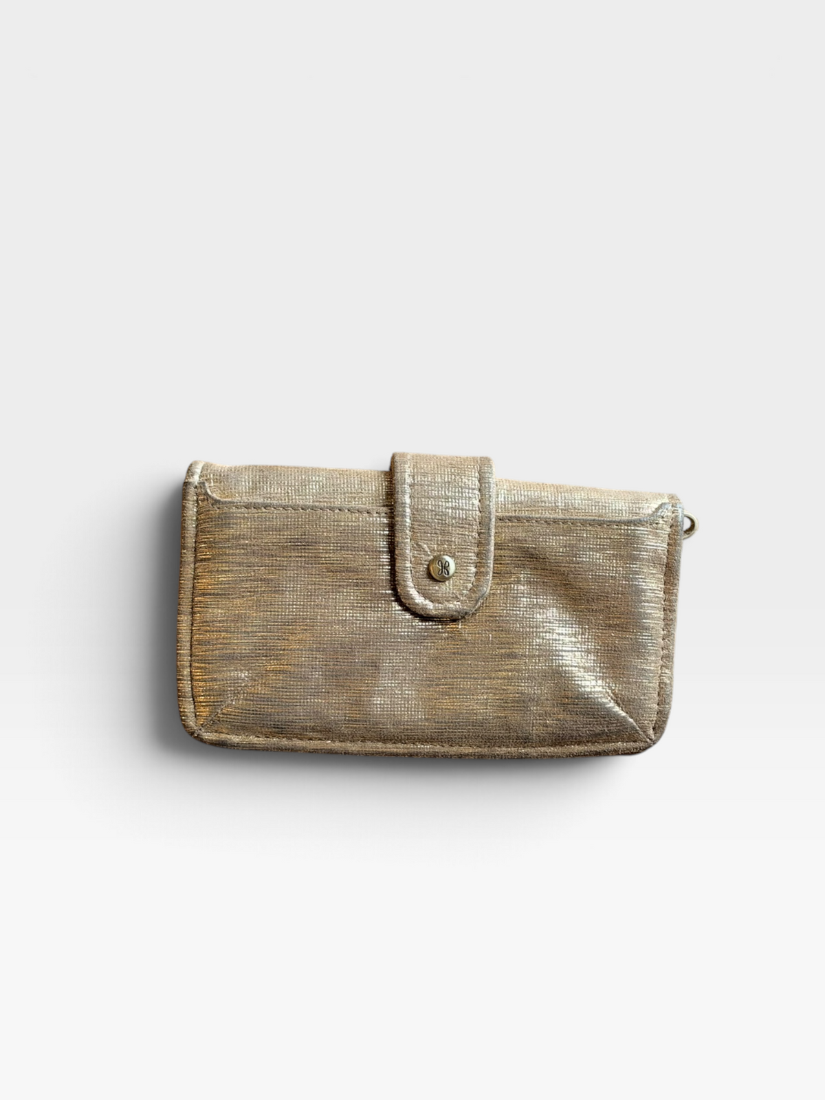 GOLD HOBO METALLIC WRISTLET CLUTCH