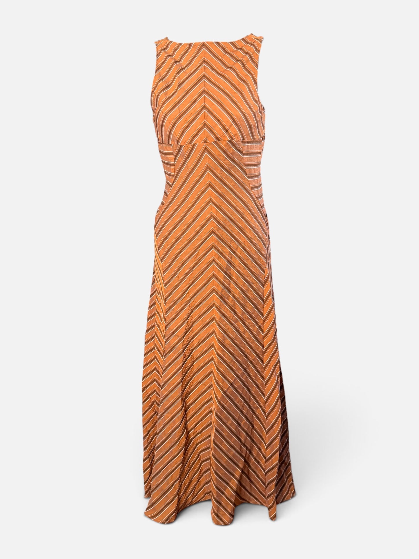 BROWN STRIPED ZARA DRESS (NWT $79.90) XS