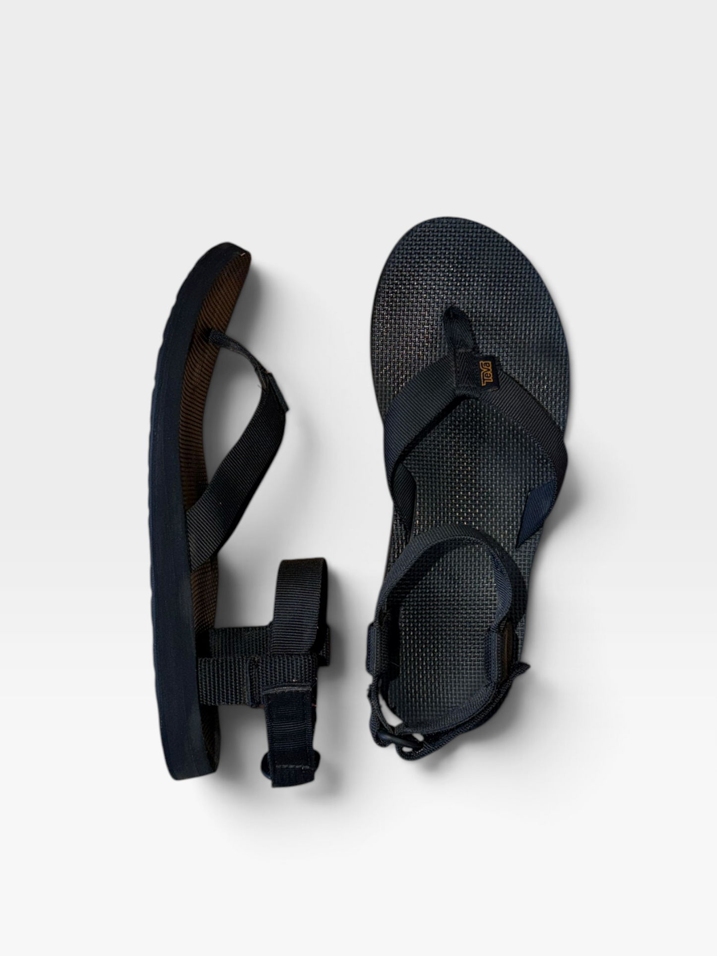 BLACK TEVA SANDALS 9