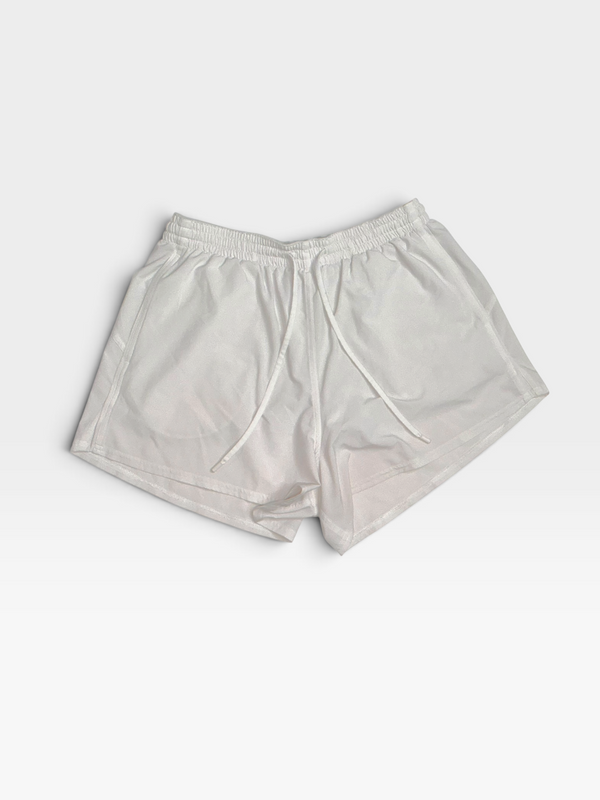 WHITE LULULEMON SOFT JERSEY CURVED-HEM SHORTS 8
