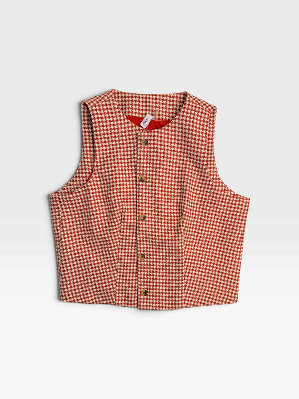 RED/CREAM GLAM VEST M