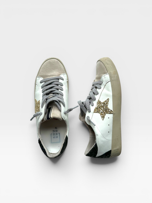 WHITE/TAN SHU SHOP SNEAKERS 6.5