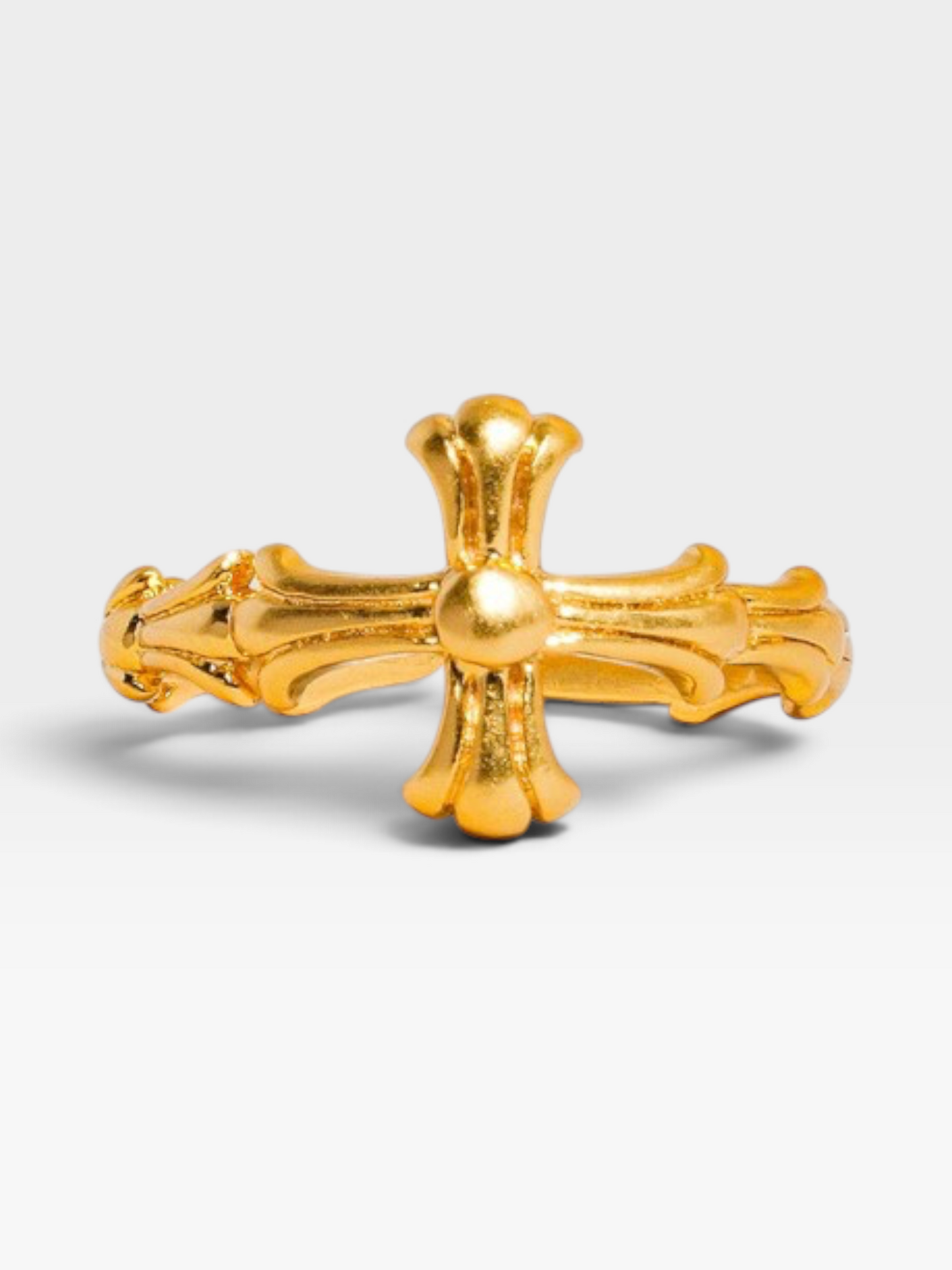 18K GOLD VINTAGE ADJUSTABLE CROSS RING