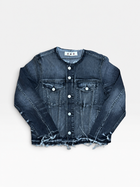 BLACK AMO LOLA COLLARLESS JACKET (NWT $325) | M