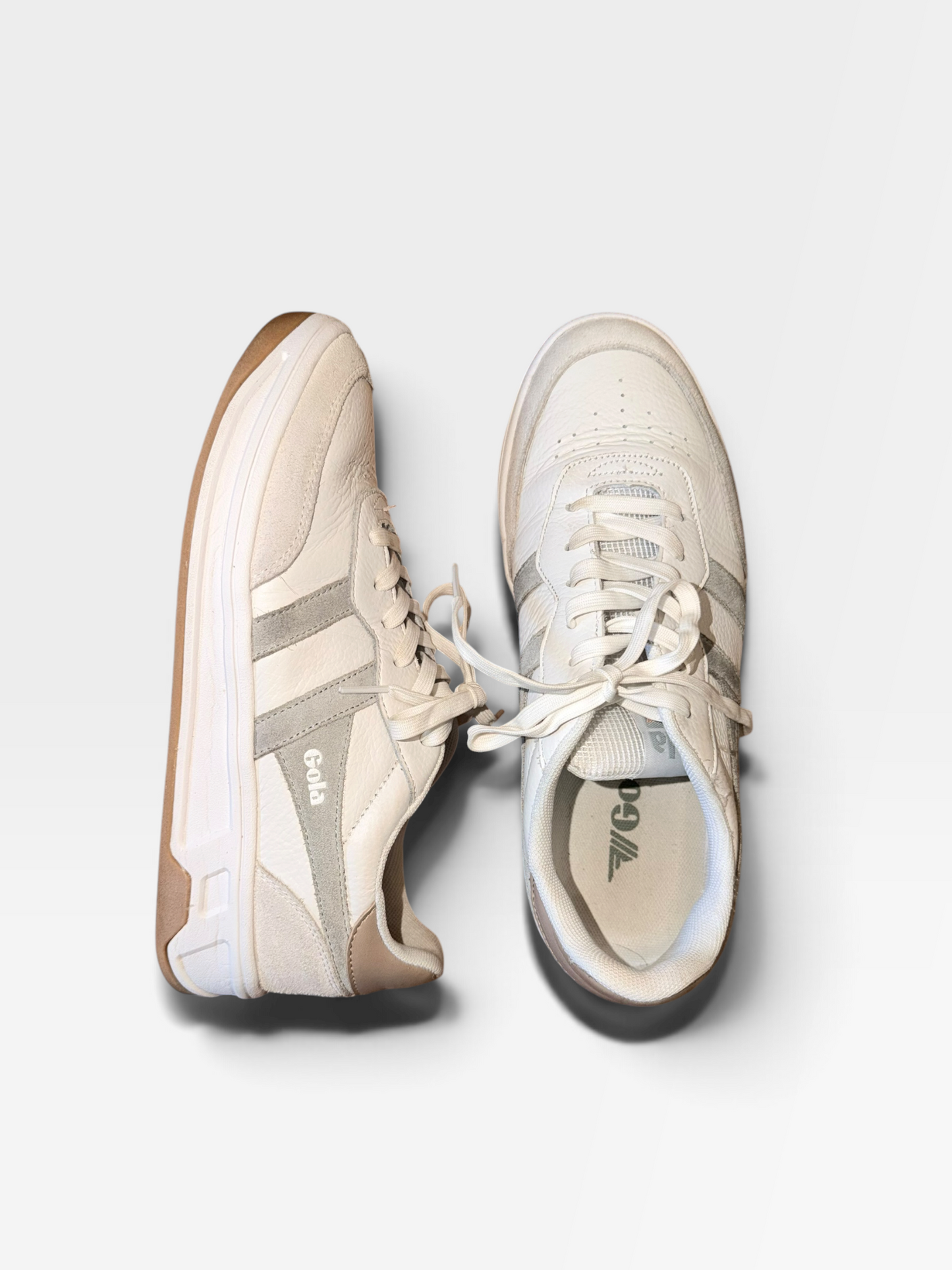 WHITE/GREY GOLA SHOES 6