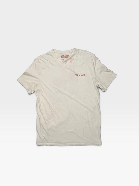 CREAM LUCKY BRAND BUDWEISER TSHIRT L