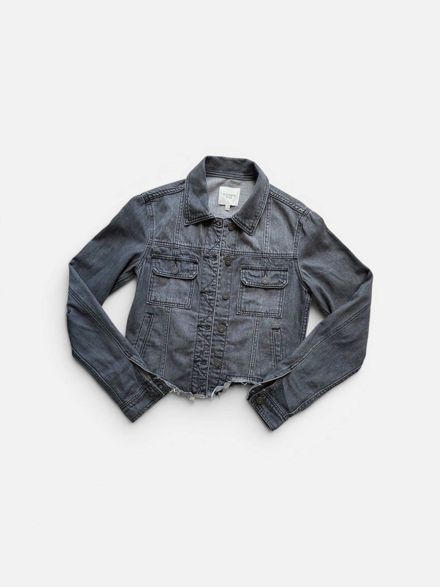 BLACK HIDDEN JEAN JACKET S