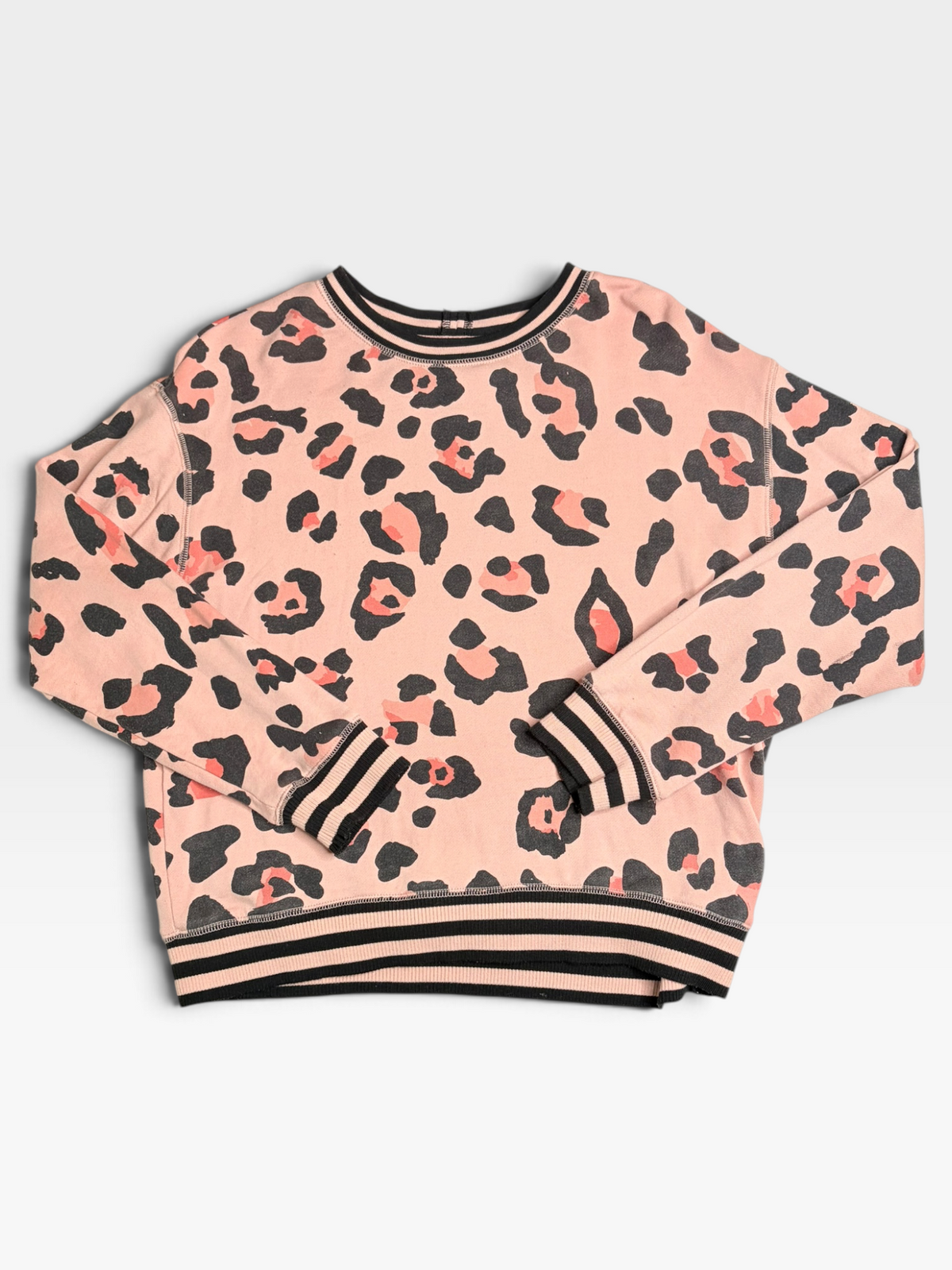 PEACH CHEETAH DAVID LERNER / EVEREVE PULLOVER XS