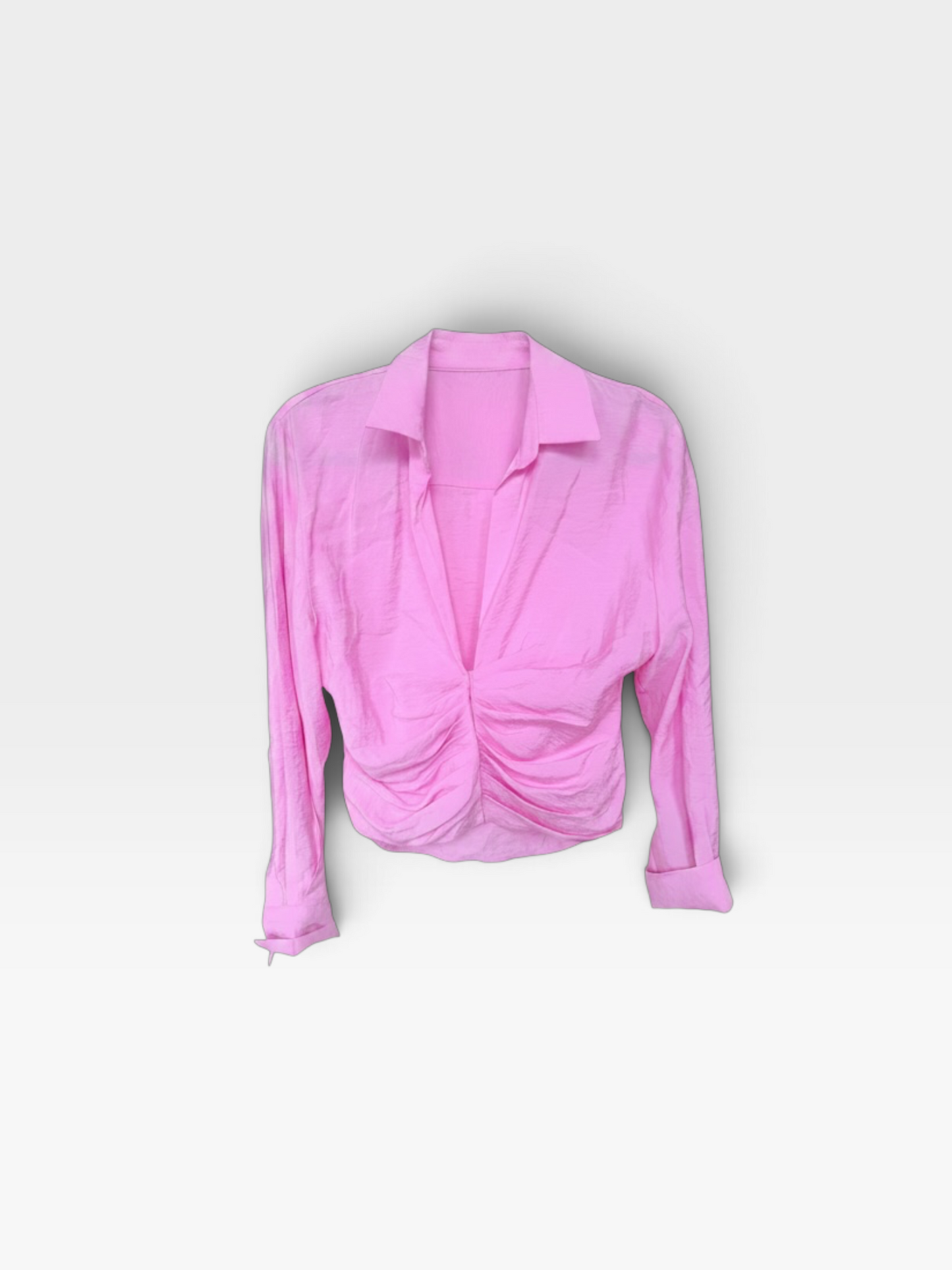 PINK ZARA BUTTON UP TOP (NWT) M