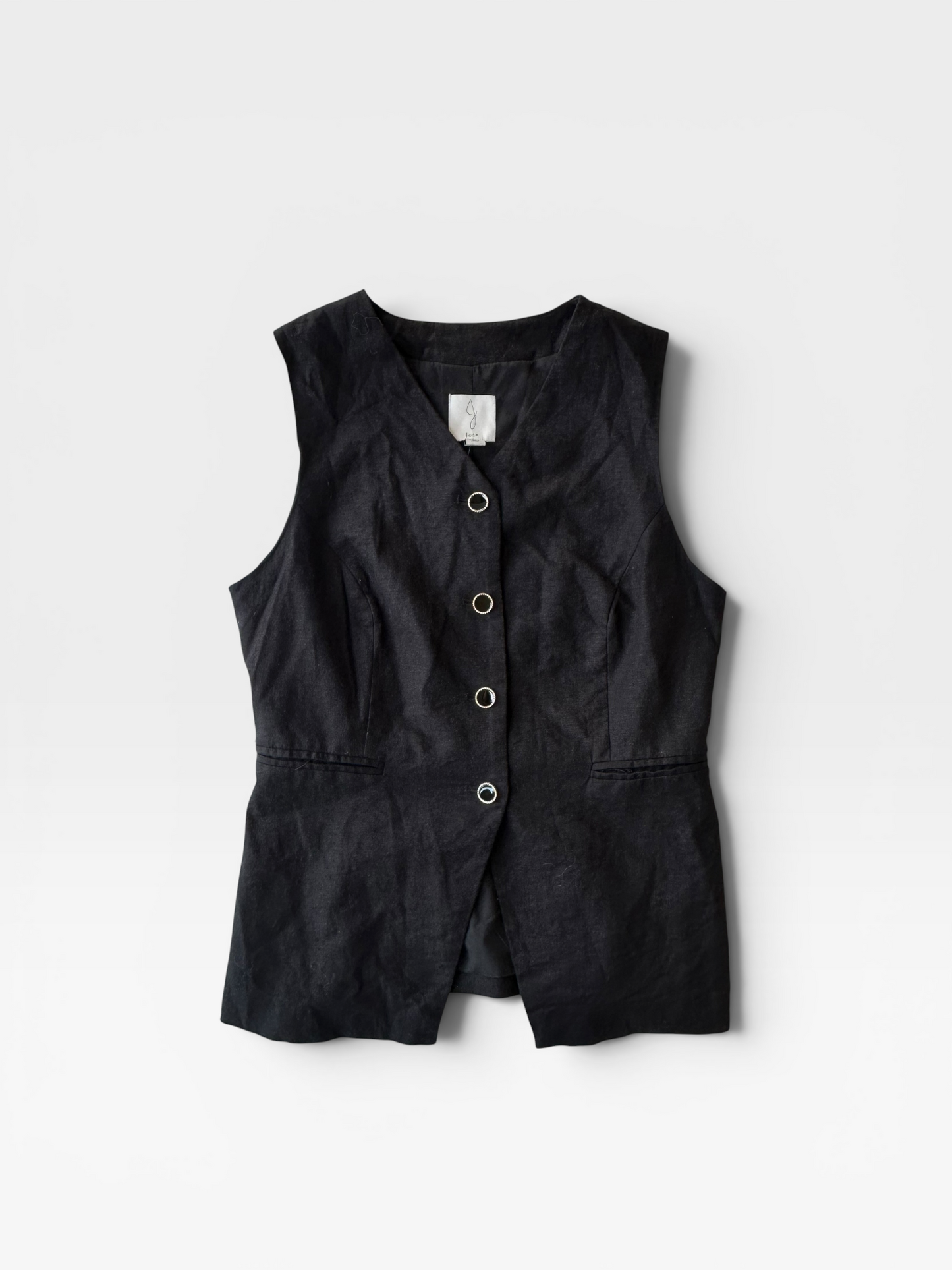 BLACK JOIE LINEN-BLEND VEST 8