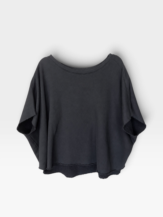 BLACK FRANK & EILEEN TEE LAB SHORT-SLEEVE SWEATSHIRT TOP OS
