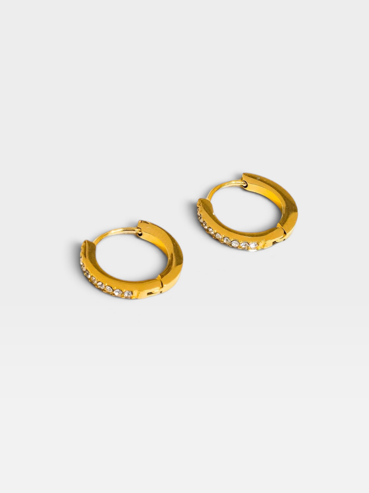 18K GOLD NON TARNISH CZ HOOP EARRINGS