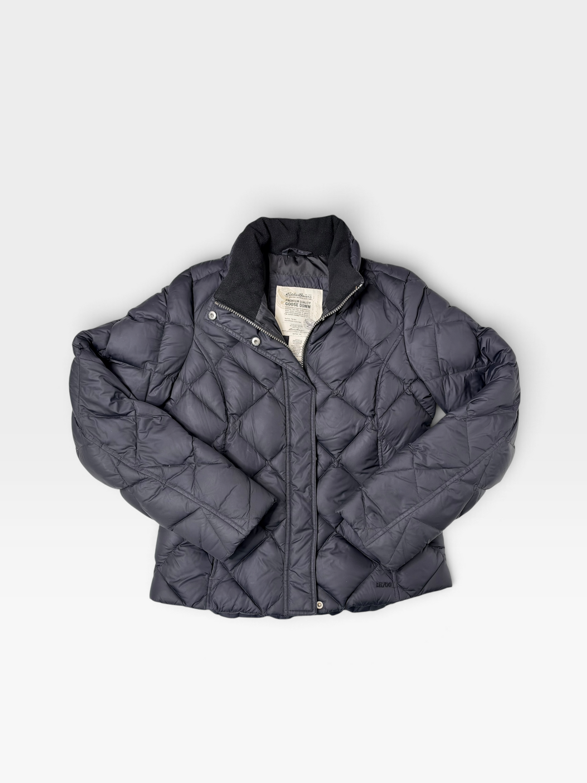 BLACK EDDIE BAUER GOOSE DOWN PUFFER JACKET | S