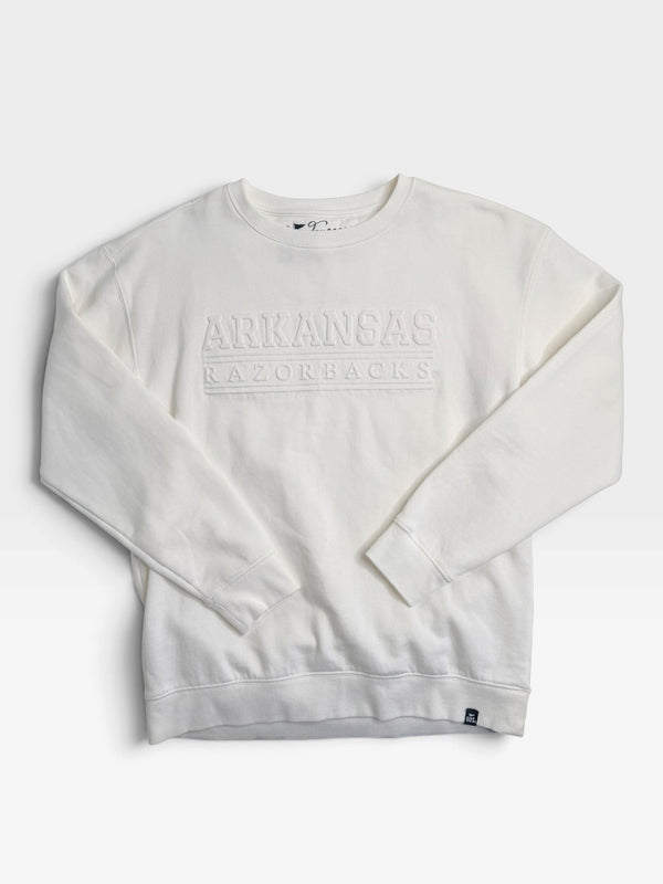 WHITE GAMEDAY SOCIAL ARKANSAS PULLOVER L