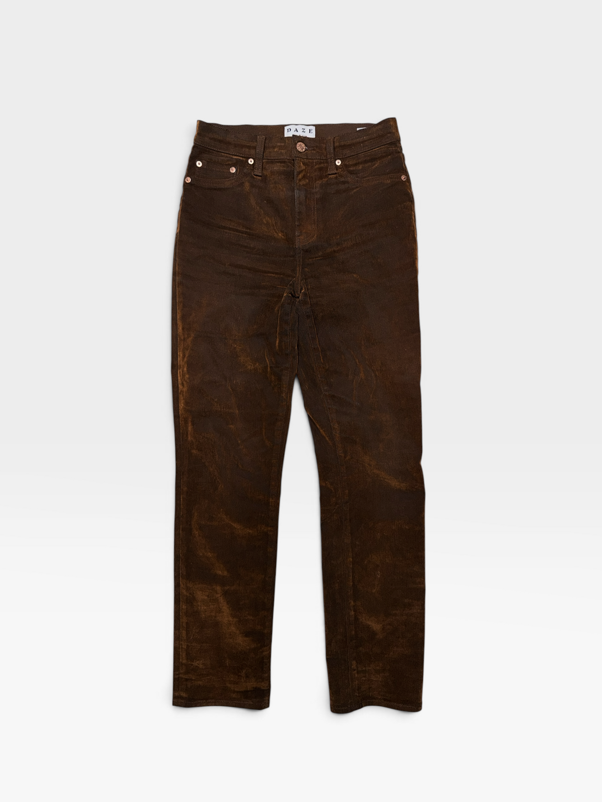 BROWN DAZE COATED PANTS (ORG. $108) 25