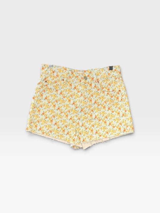 LIGHT BLUE & ORANGE FLORAL ZARA SHORTS 4