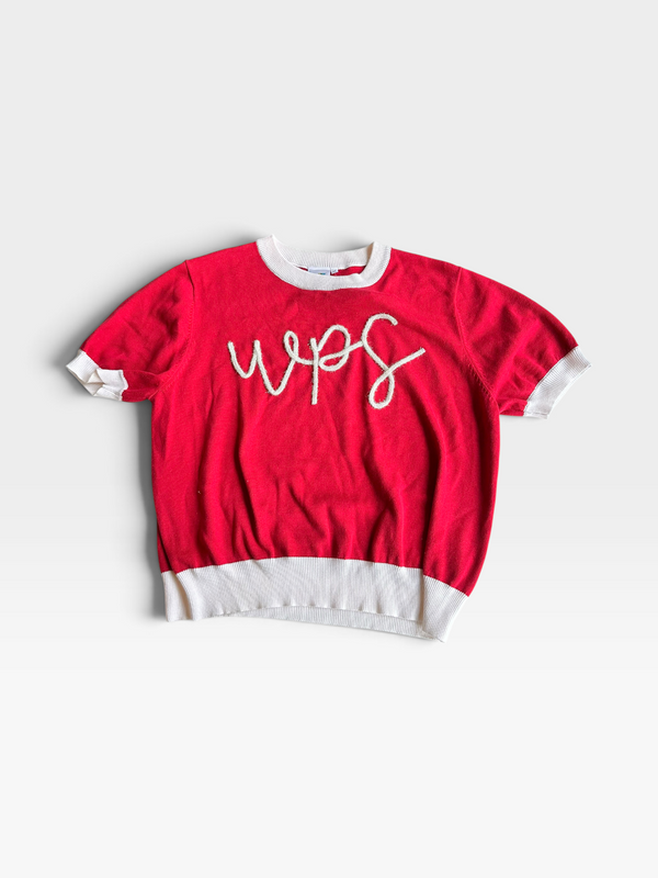 RED/WHITE QUEEN OF SPARKLES WPS TOP M