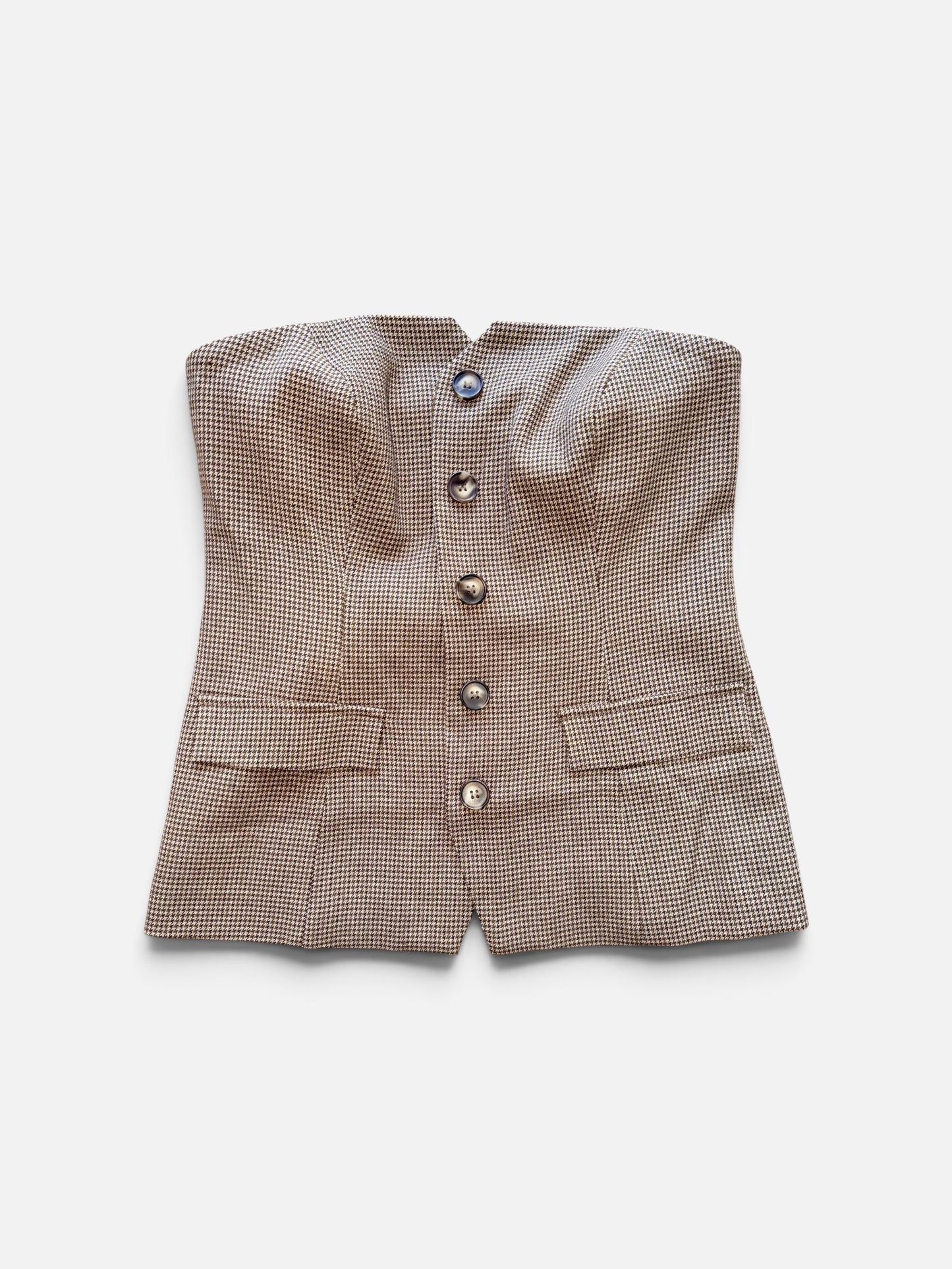 BROWN PLAID "ASTR" TOP M