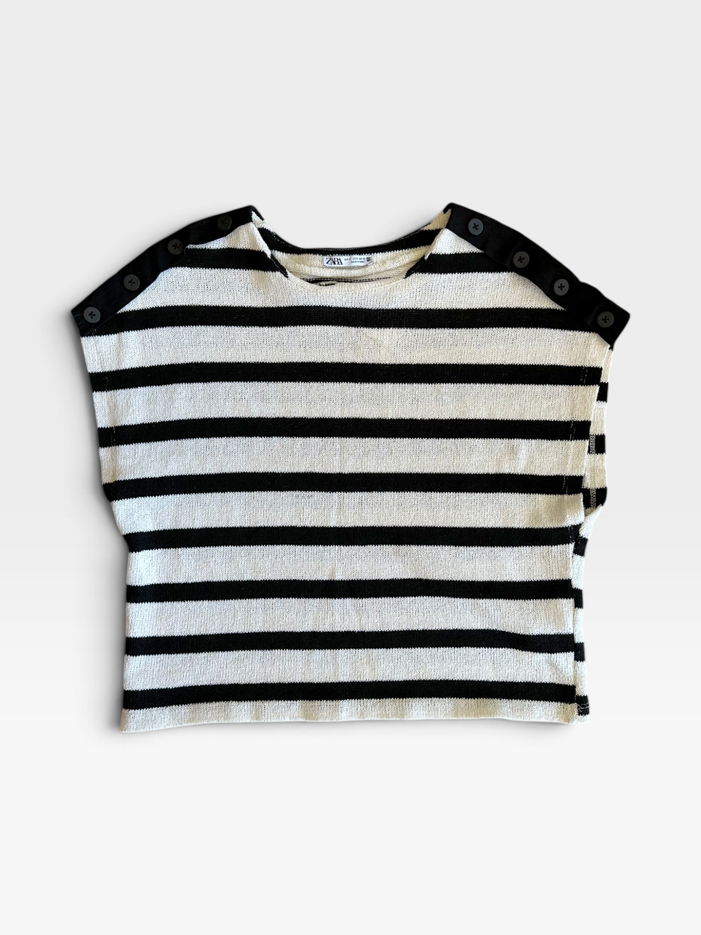 BLACK/WHITE ZARA TOP S