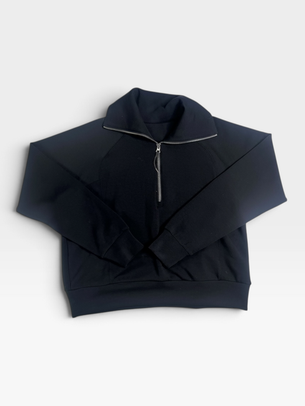 BLACK SPANX AIR ESSENTIALS HALF ZIP (NWT $148) L