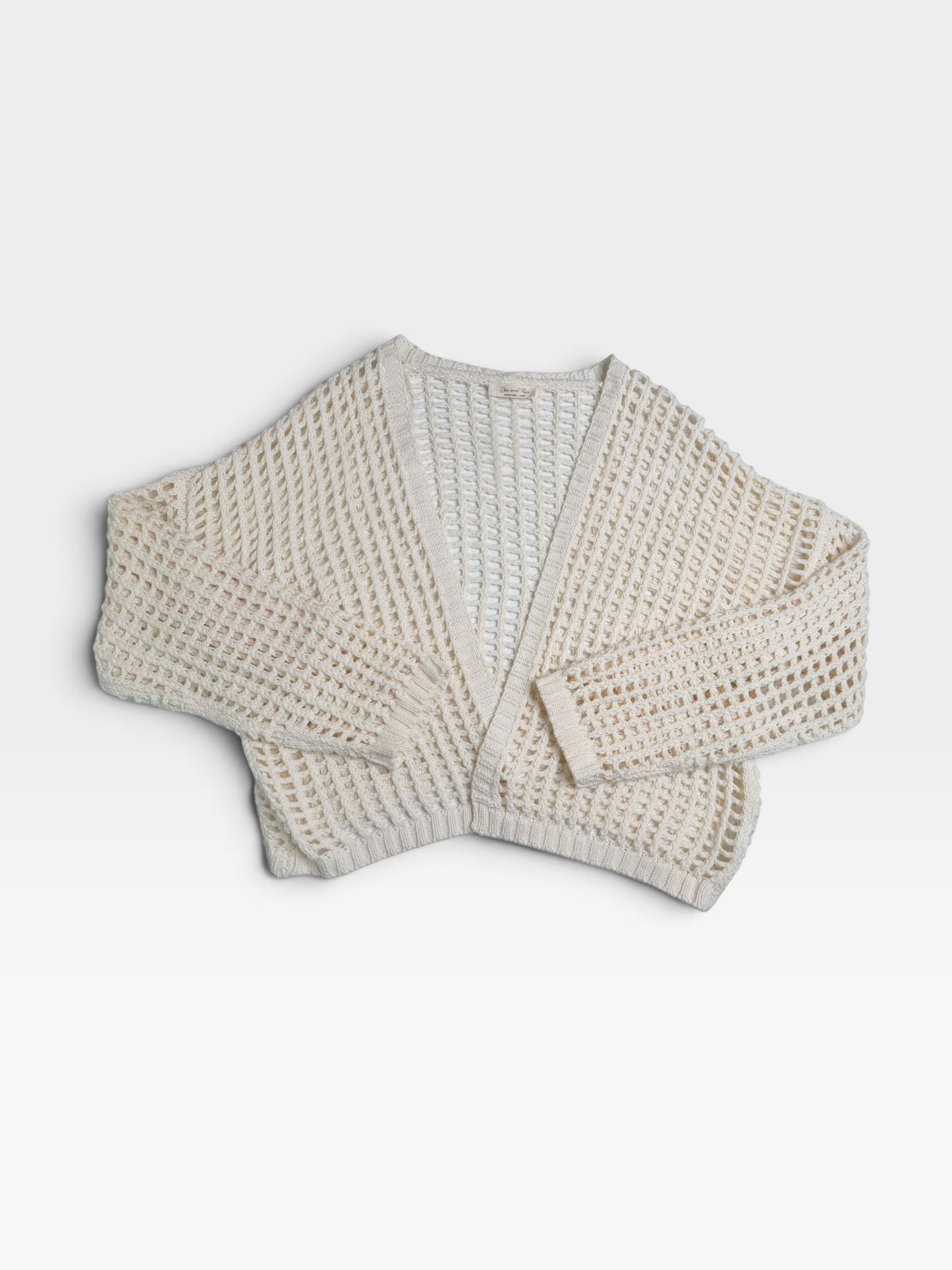 CREAM DOE AND RAE LONG SLEEVE CARDIGAN L