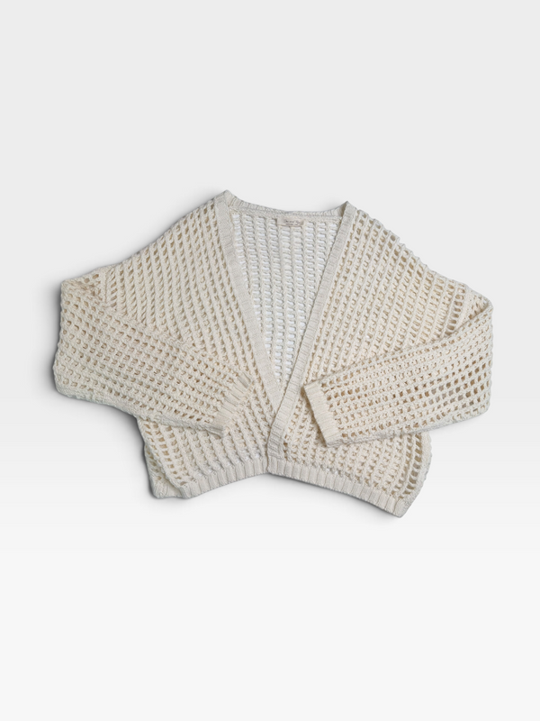 CREAM DOE AND RAE LONG SLEEVE CARDIGAN L