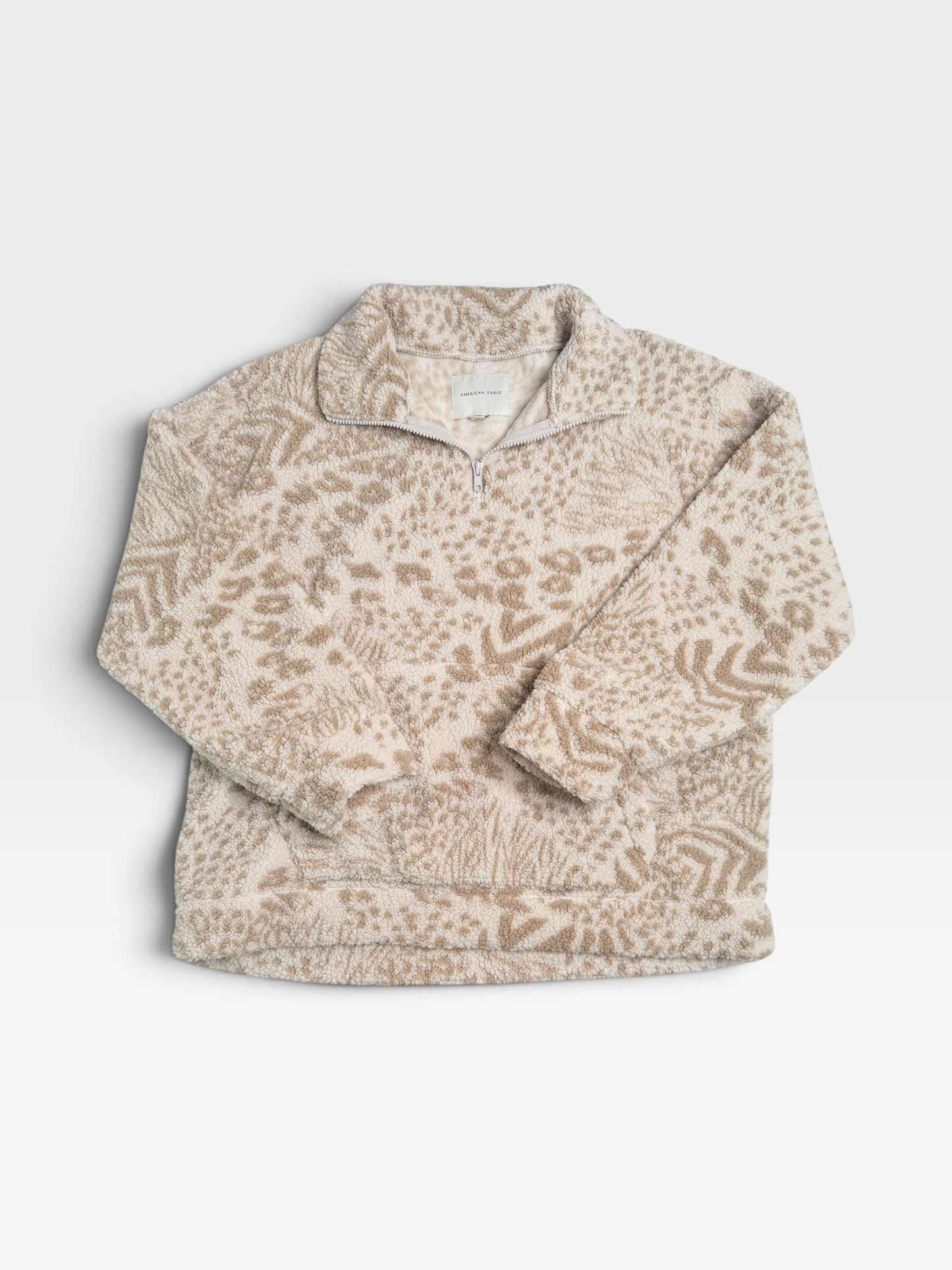 TAN/CREAM AMERICAN EAGLE FLUFFY PULLOVER (NWT $50) M