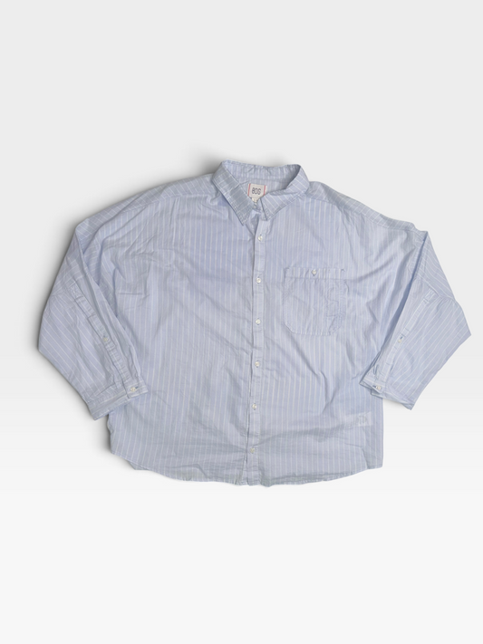 BLUE/WHITE STRIPE BDG TOP L