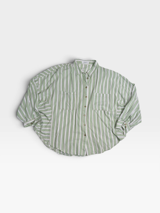 GREEN CARLYJEAN STRIPED FLANNEL M