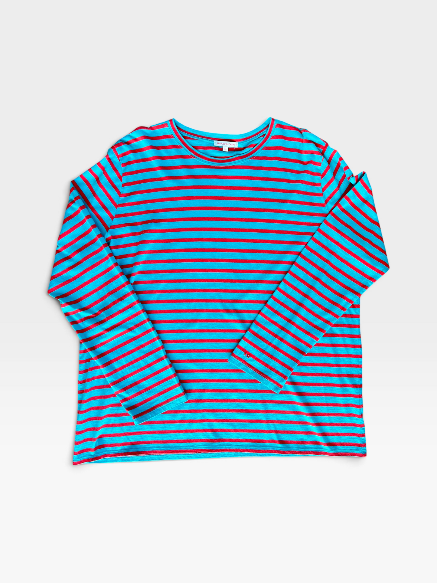 BLUE/RED FRANCES VALENTINE TOP XL