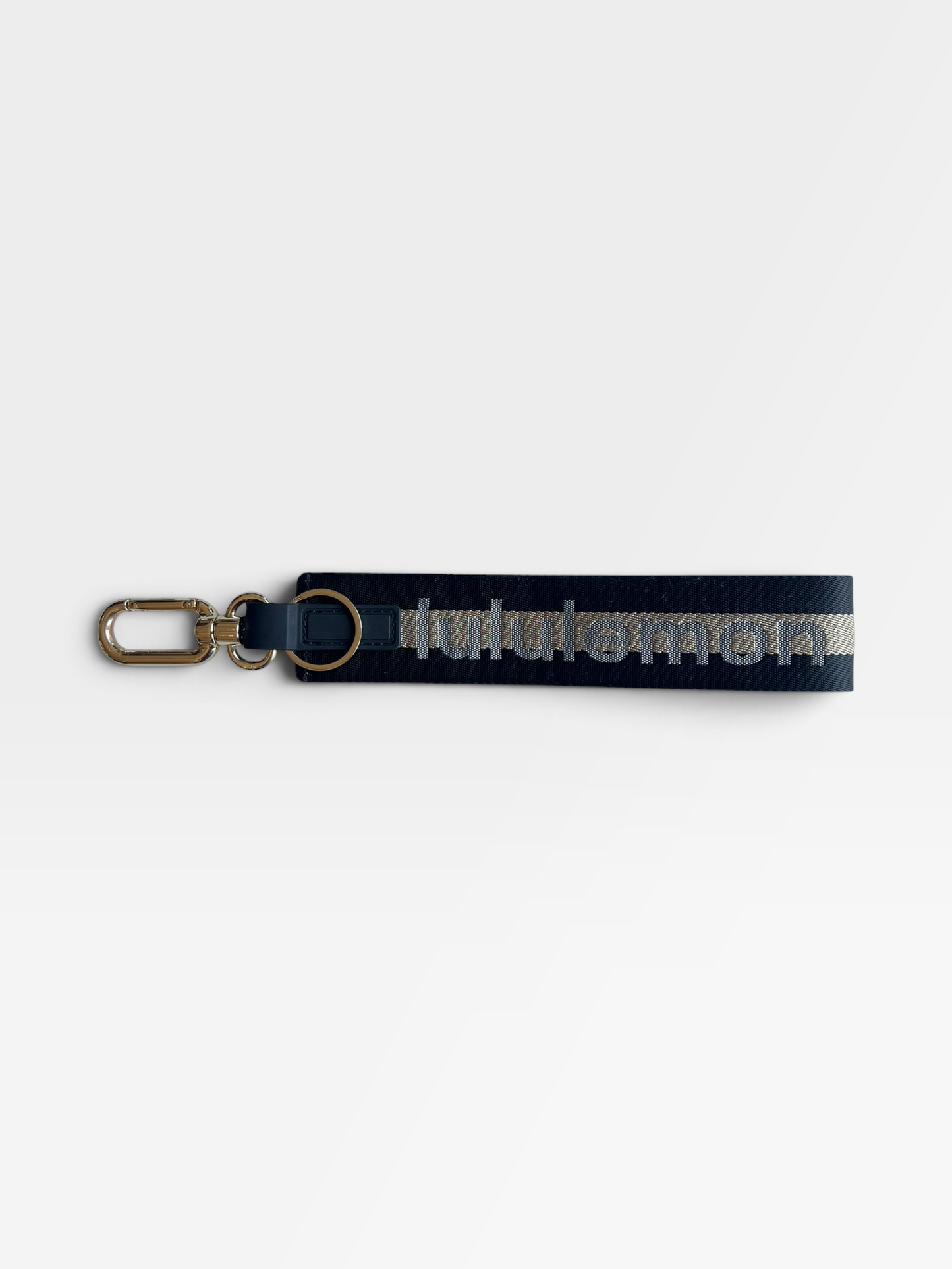 BLACK/GOLD LULULEMON KEYCHAIN