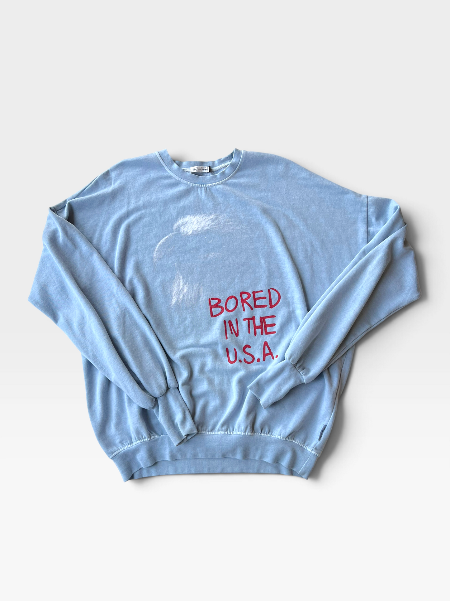 BLUE THE LAUNDRY ROOM "BORED IN THE USA" PULLOVER  M