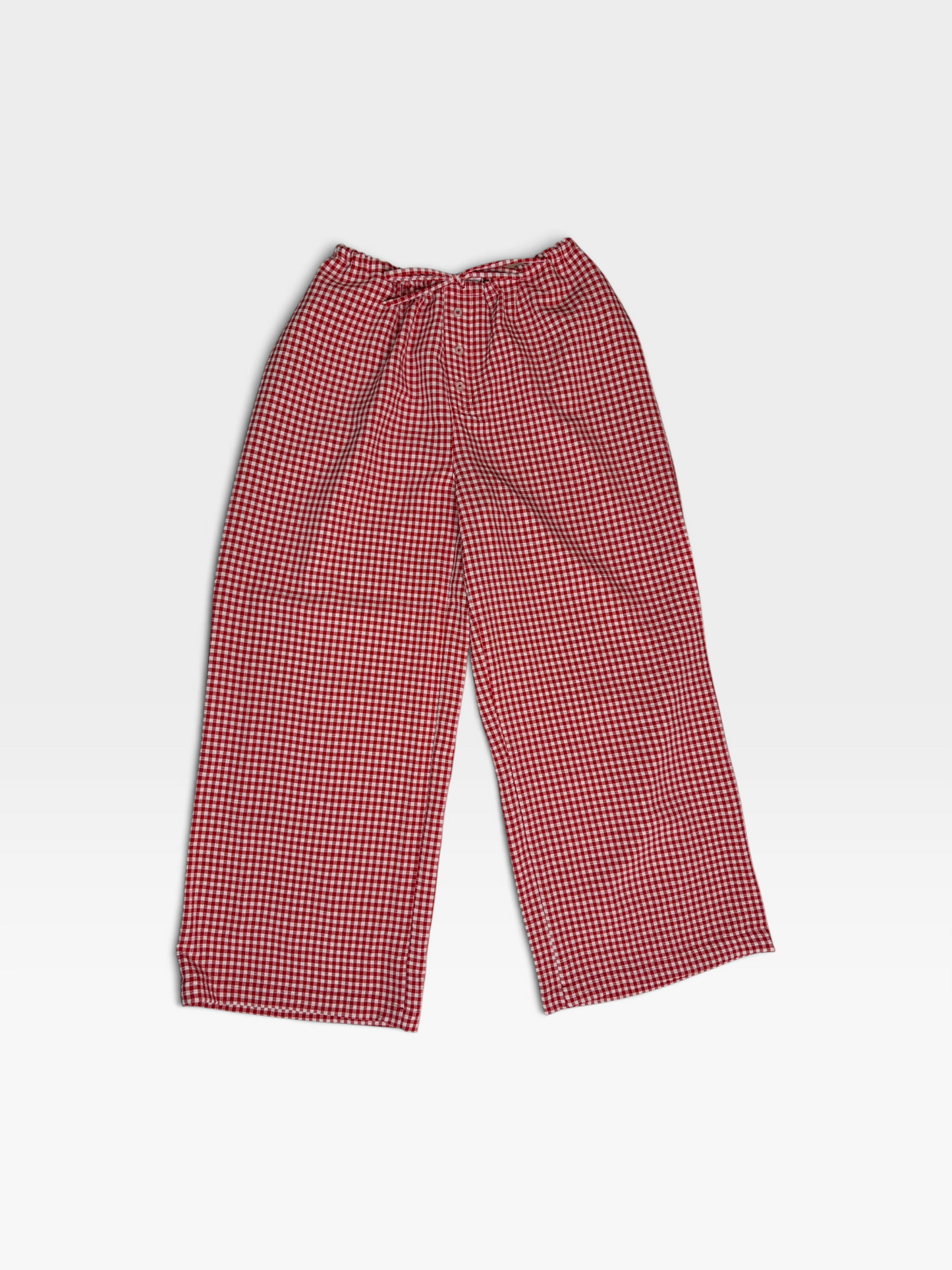 RED GINGHAM DOUBLE ZERO PANTS S