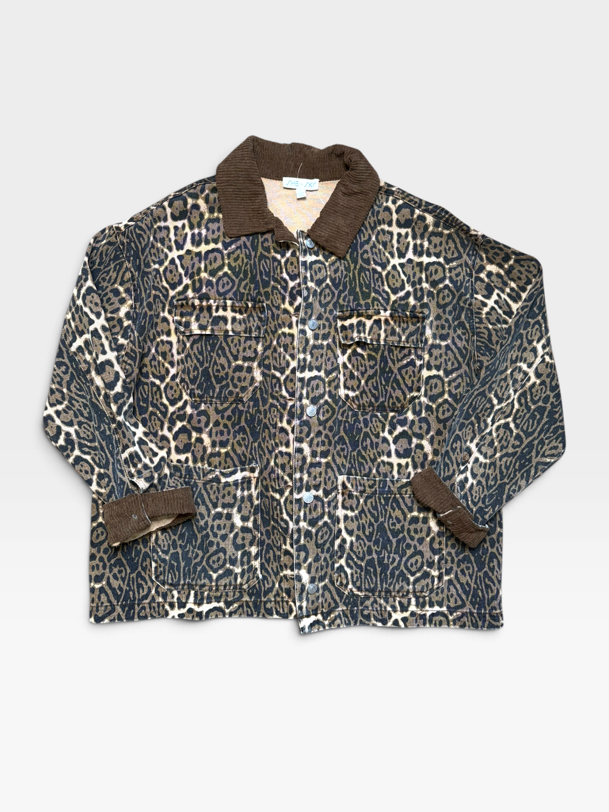 DENIM LEOPARD SHE+SKY JACKET L