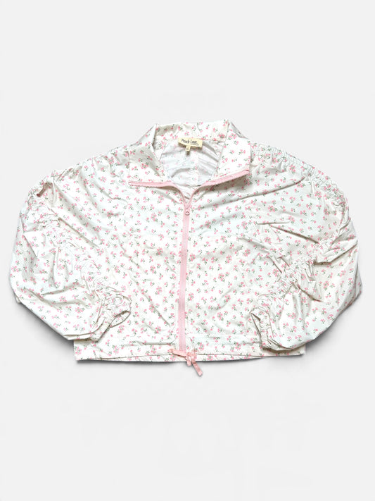 WHITE/PINK FLORAL PEACH LOVE PULLOVER L