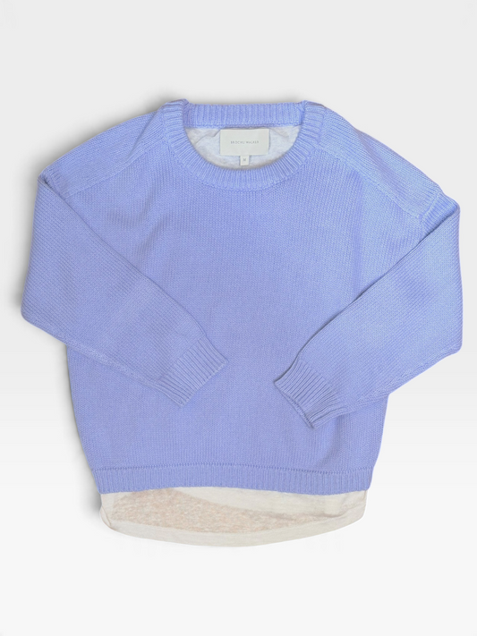 PERIWINKLE BROCHU WALKER LAYERED SWEATER (ORG. $359) M