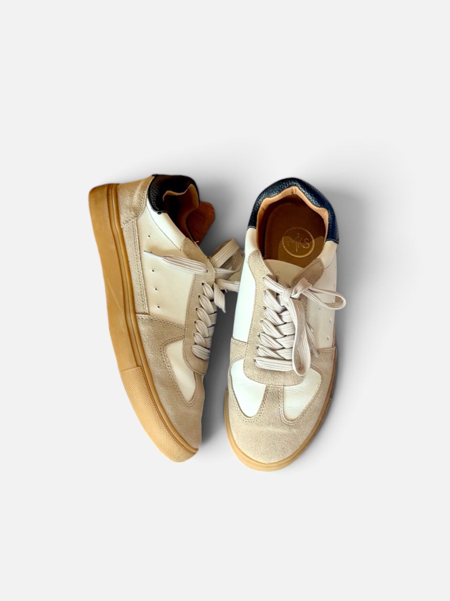 TAN/WHITE MKS SHOES 8