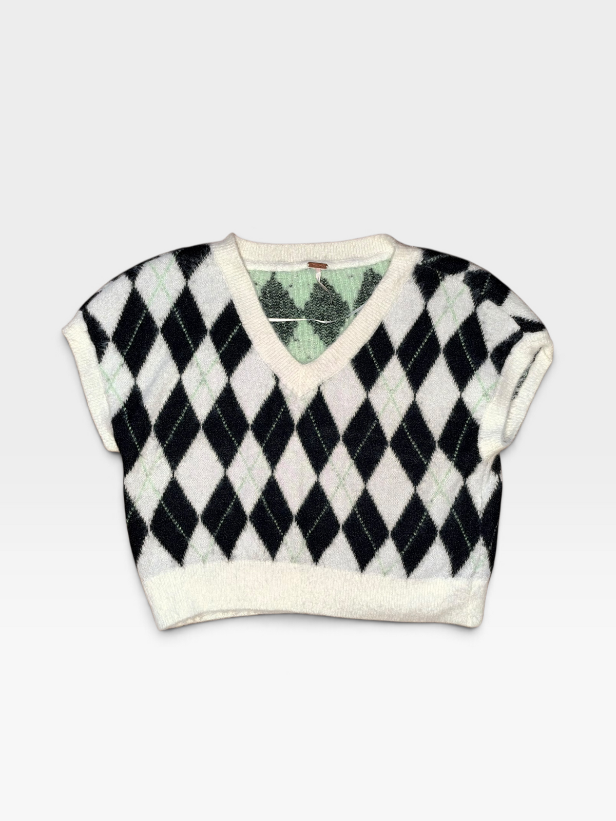 WHITE/BLACK FREE PEOPLE SWEATER VEST (ORG. $78) | XS