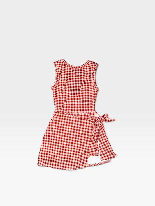 RED/WHITE TALULAH CHECKERED ATHLETIC DRESS | S