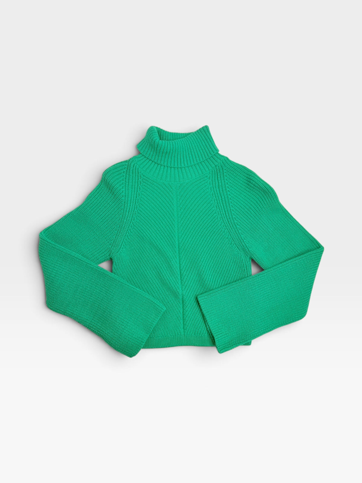 GREEN MAEVE CROPPED TURTLENECK SWEATER | XXS