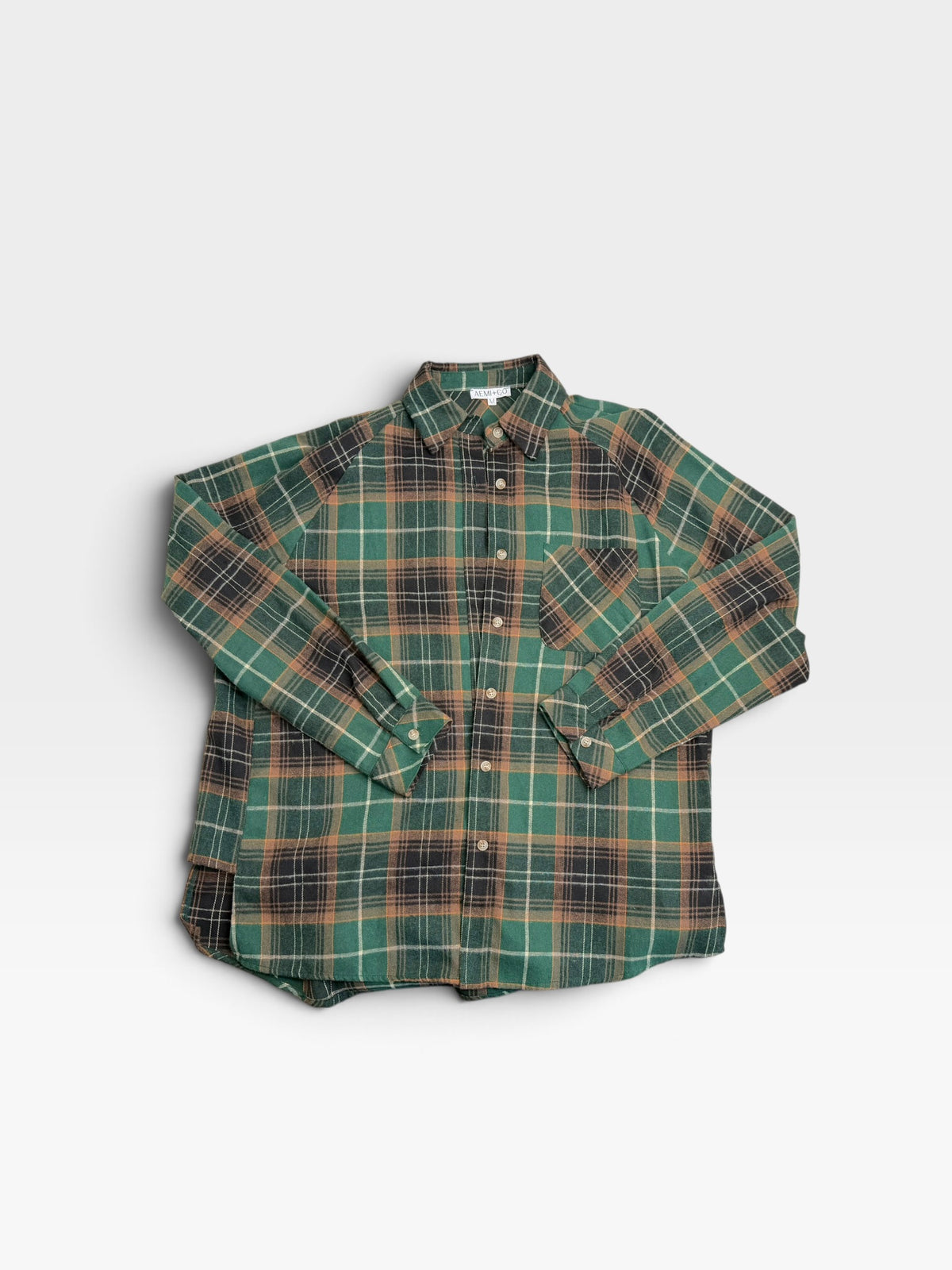 GREEN AEMI + CO FLANNEL BUTTON UP | M